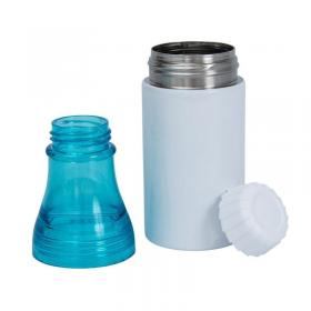 Squeeze Personalizado - 2 em 1 Metal e Plástico 190x95mm Azul e Branco  Estampa Sublimática 